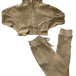 Waffleknit Double Zip Sweatsuit